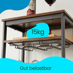 Vinställ - för 20 flaskor - med glashållare - för källare