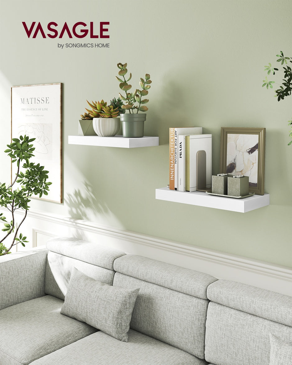 Wandplank – Zwevend – 40 x 20 cm – Tot 10 kg – Wit