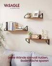 Vägghylla set 3-delat – Industriell look – Vintage Brun-Matt Svart