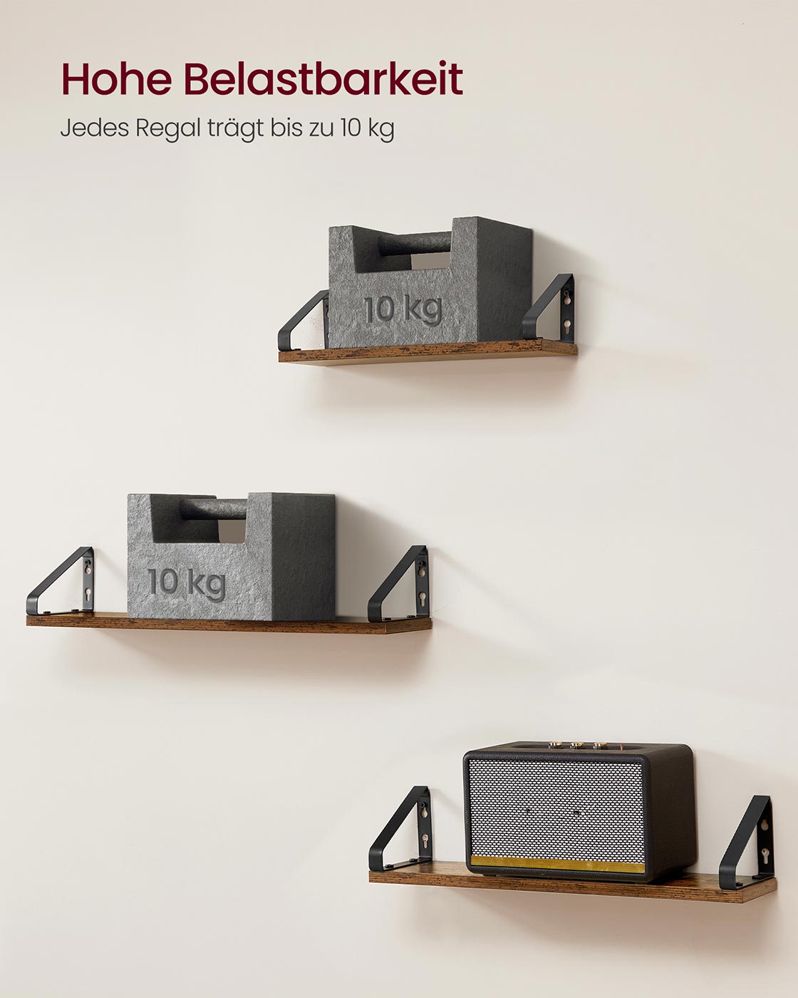 Väggskydd uppsättning av 3 med en industriell look