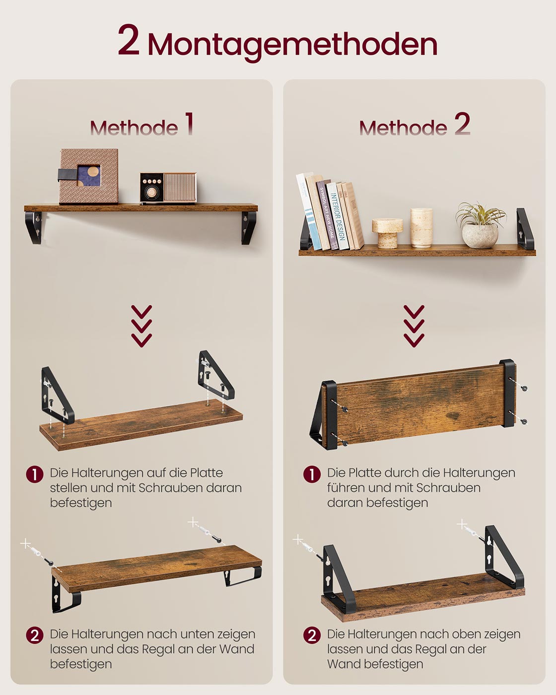 Väggskydd uppsättning av 3 med en industriell look
