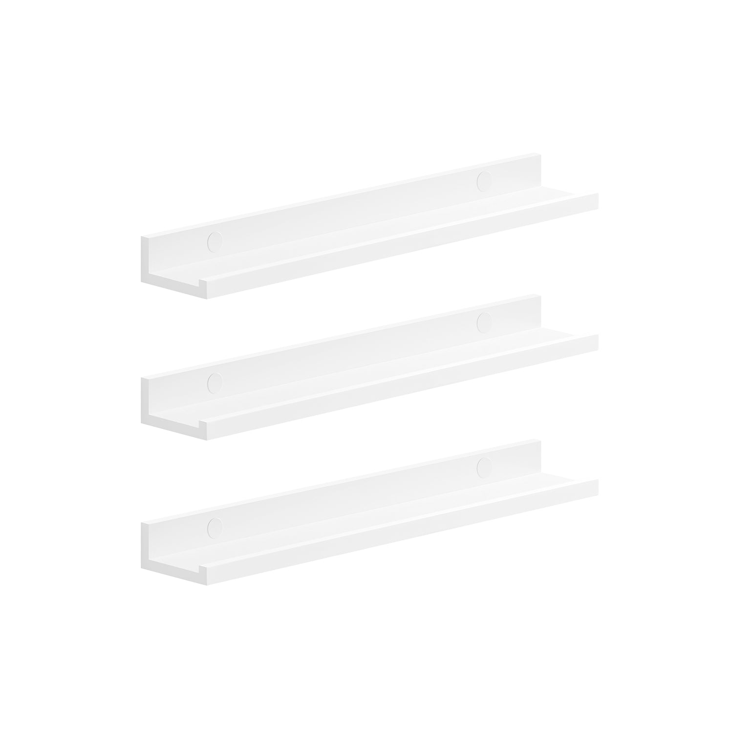 Vägghyllor - uppsättning av 3 - 60 cm bred - vit