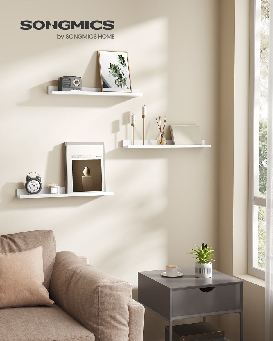 Vägghyllor set om 3 – 60 cm breda – vit