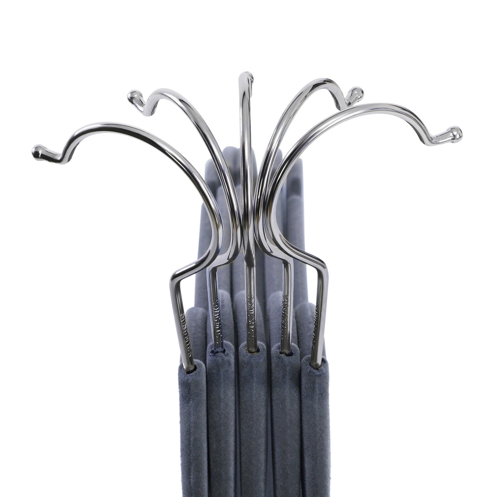 Uppsättning av 100 sammethängare - ljusgrå