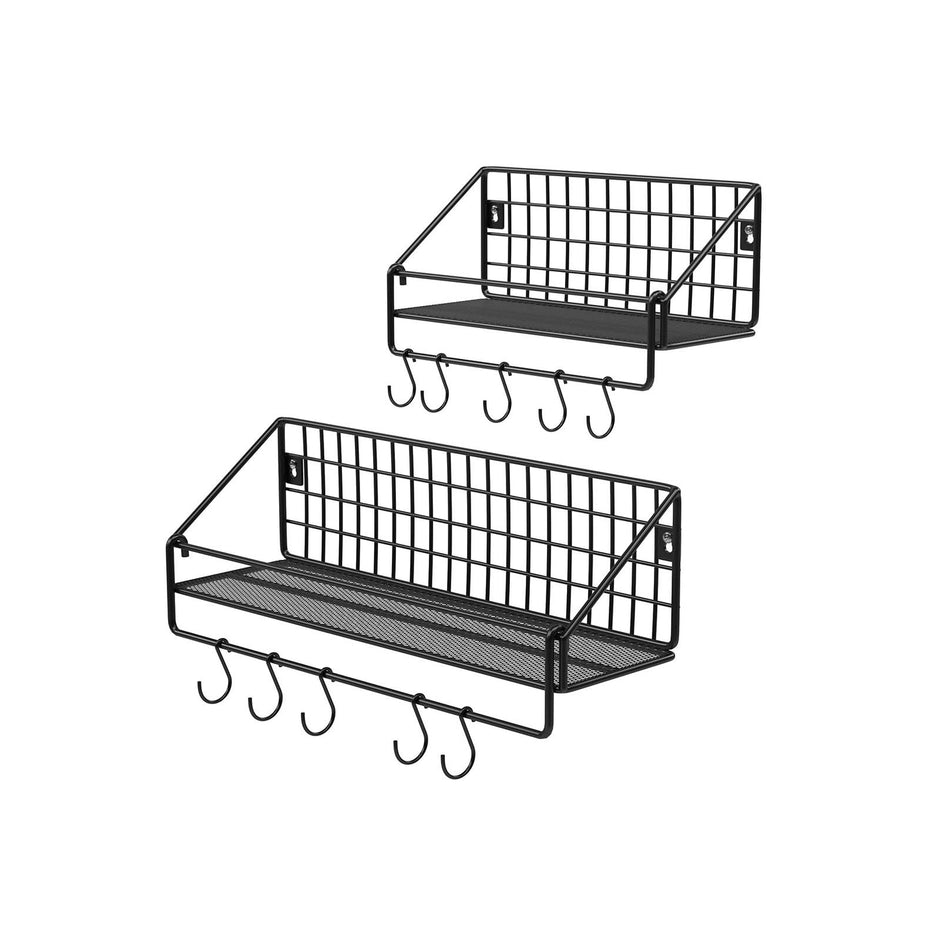 Vägghyllor – Set om 2 – Industriell design – Svart