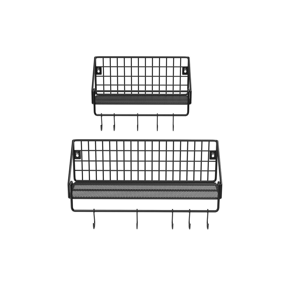 Vägghyllor – Set om 2 – Industriell design – Svart