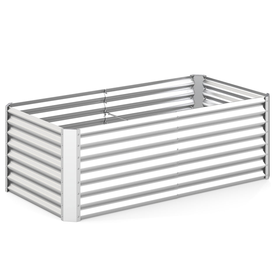 Metallhögbädd, – rektangulär planteringslåda av galvaniserad plåt med öppen botten – 181,5 x 94 x 60,5 cm