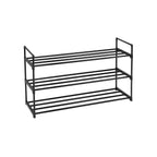 Shoe Rack - med 3 nivåer - för 12-15 par skor - metall - svart