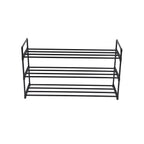 Shoe Rack - med 3 nivåer - för 12-15 par skor - metall - svart