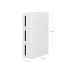 Badrumsställ - Scrabbage - Nisplank - med 3 lådor - Small - On Wheels - White