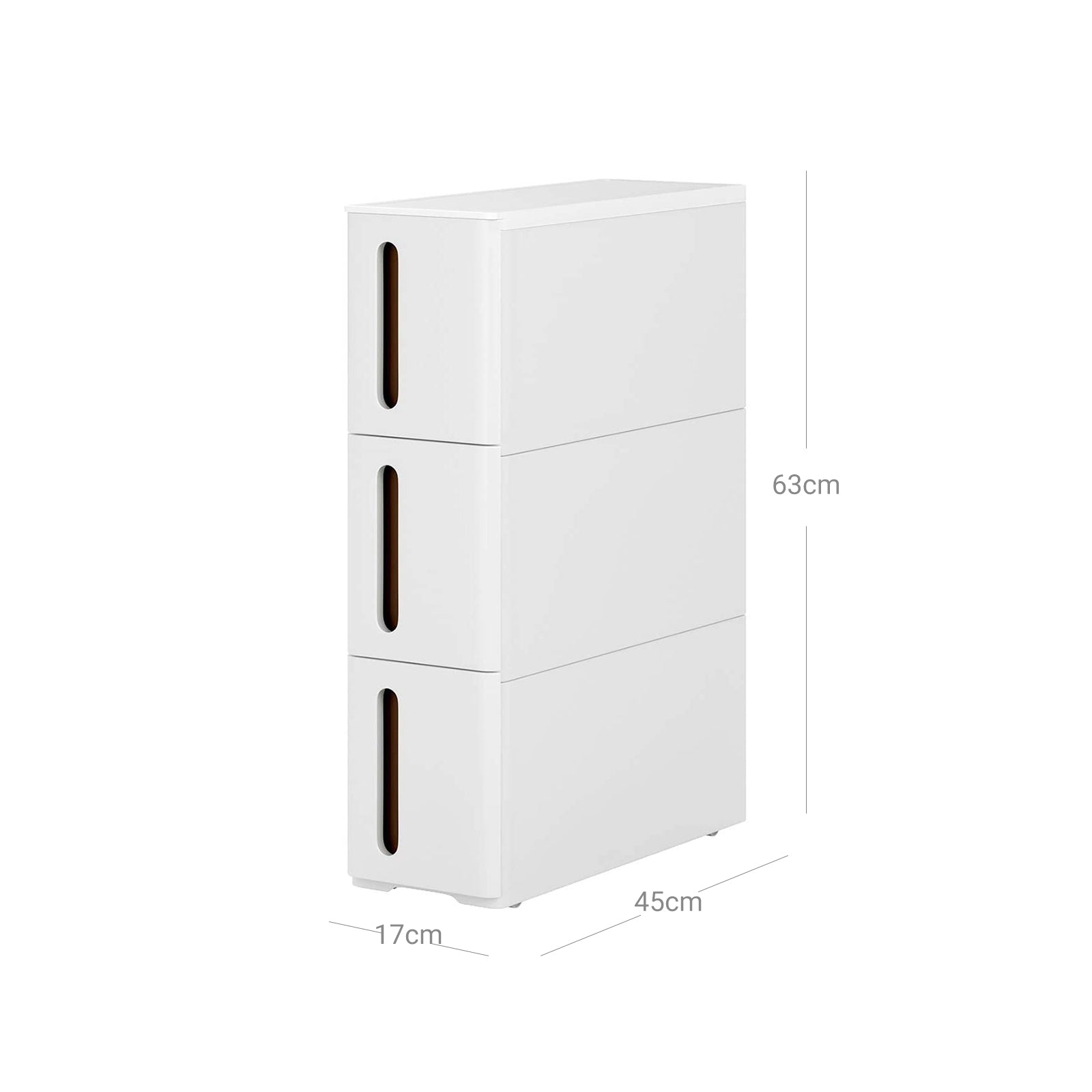 Badrumsställ - Scrabbage - Nisplank - med 3 lådor - Small - On Wheels - White