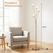 Modern – golvlampa i maskrosform, dekorativ stående med metallram – 28 x 180 cm