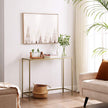 Konsolbord – Modern design – Glasskiva – Guld