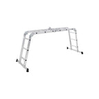 Multifunktionell stege - aluminium - med 2 metallplattor - vikbar - 150 kg - silver