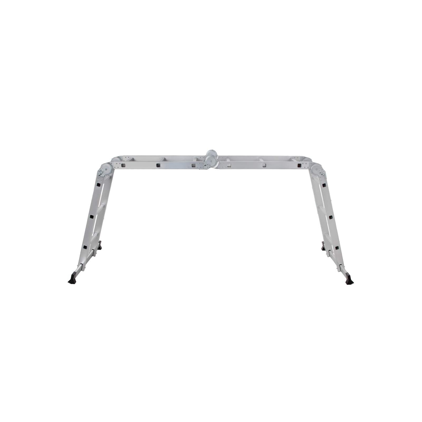 Multifunktionell stege - aluminium - med 2 metallplattor - vikbar - 150 kg - silver
