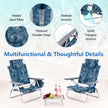 st – Beach Chair och Bord Set Outdoor Solstolar med Roll Up Camping Blad – 3 – Blå