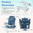 st – Beach Chair och Bord Set Outdoor Solstolar med Roll Up Camping Blad – 3 – Blå
