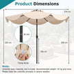 Solparasoll – trädgårdsparassoll med vev och lutningsfunktion balkongparasoll metallribbor – 270 cm 8 – Beige