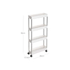 Kökvagn - 4 nivåer - på hjul - 40 x 13 x 86 cm - vit