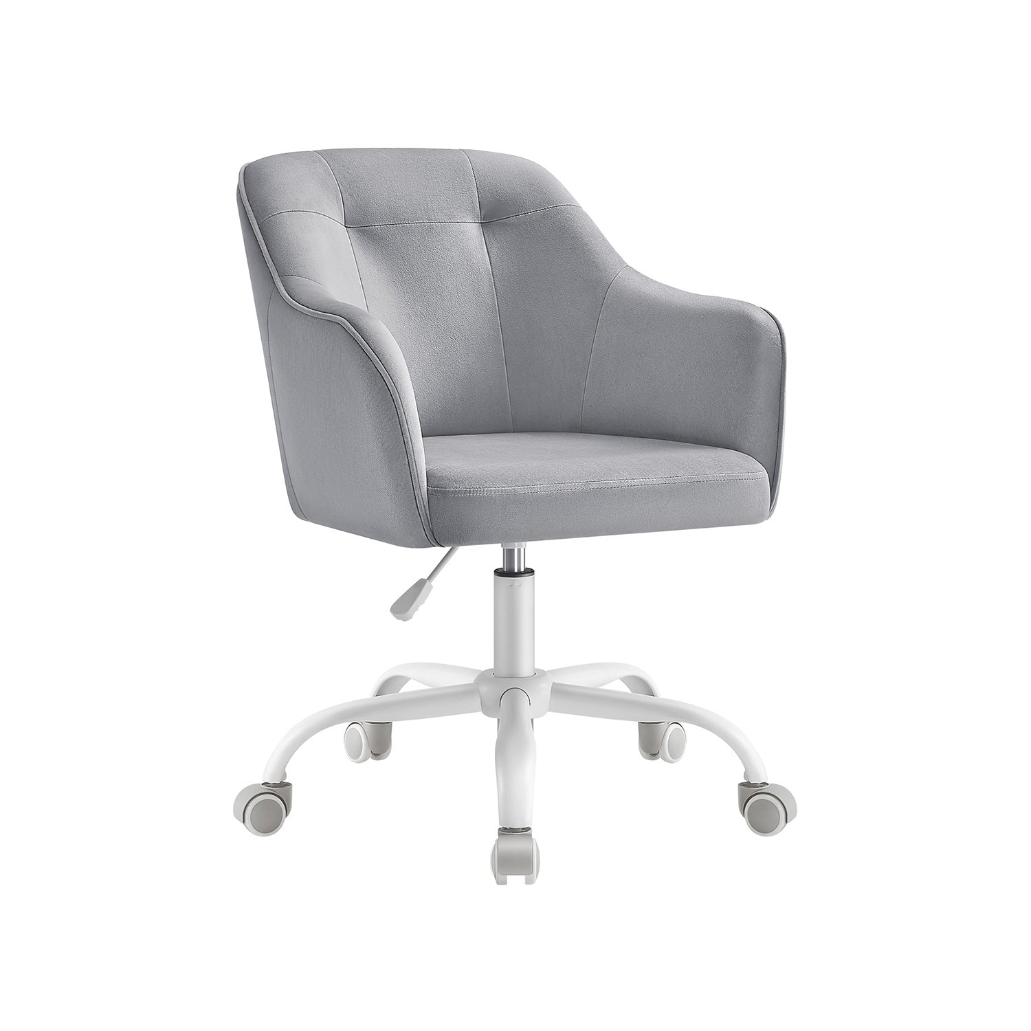 Sammet kontorsstol, höjdjusterbar cappuccino beige moln vit