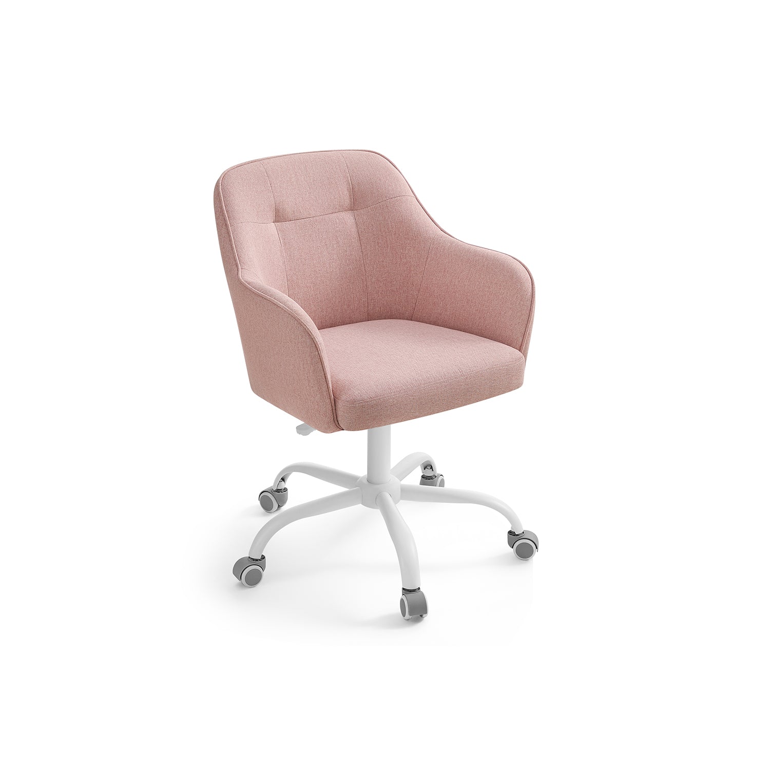 Sammet kontorsstol, höjdjusterbar cappuccino beige moln vit