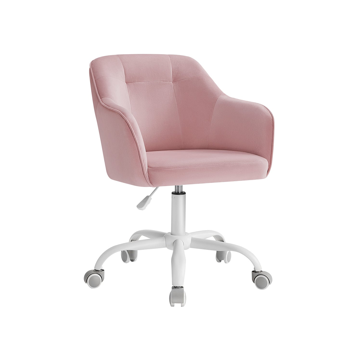 Sammet kontorsstol, höjdjusterbar cappuccino beige moln vit