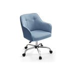 Sammet kontorsstol, höjdjusterbar cappuccino beige moln vit