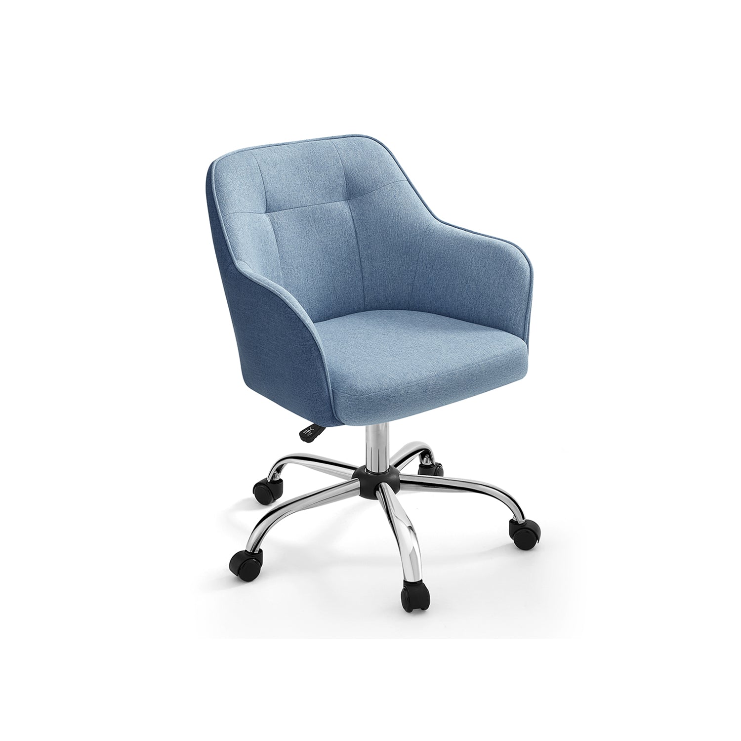 Sammet kontorsstol, höjdjusterbar cappuccino beige moln vit