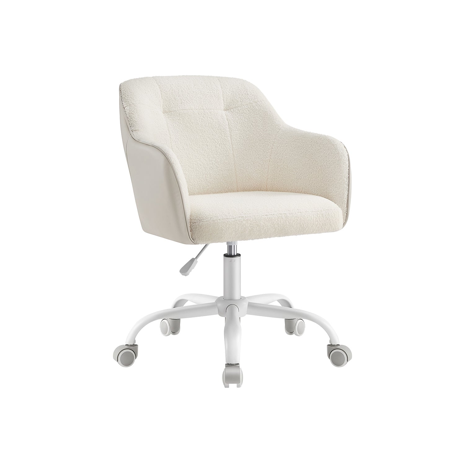 Sammet kontorsstol, höjdjusterbar cappuccino beige moln vit