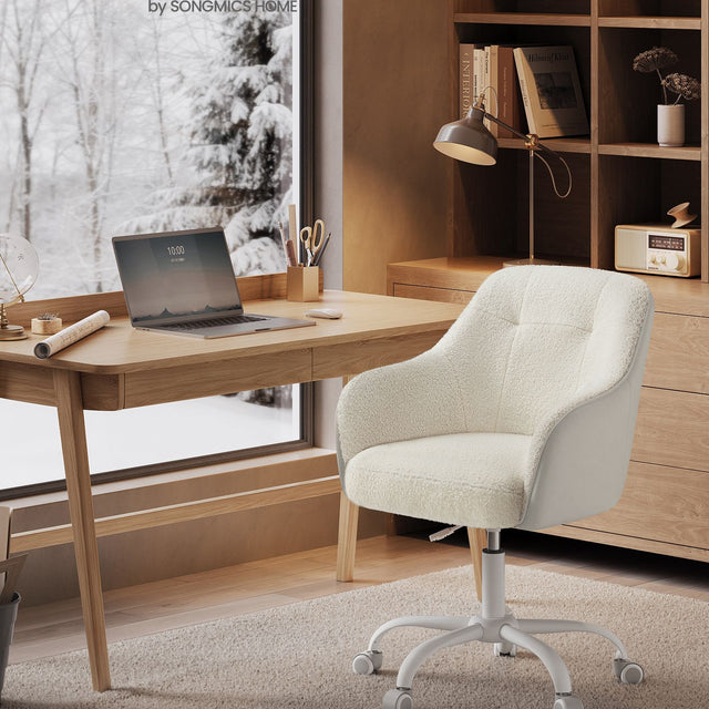 Kontorsstol – lastkapacitet 110 kg – sammet – cappuccino beige