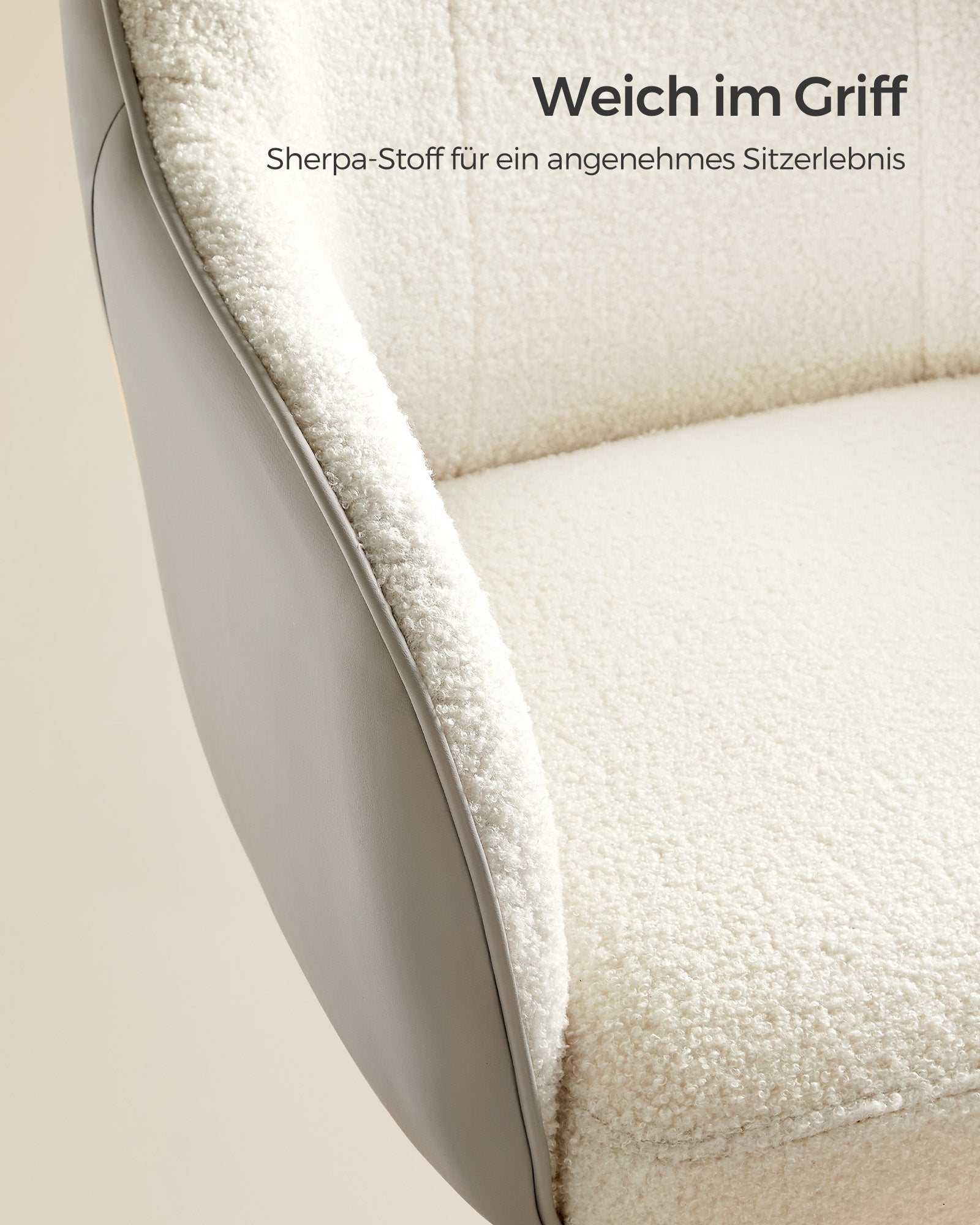 Kontorsstol – lastkapacitet 110 kg – sammet – cappuccino beige