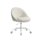 Sammet kontorsstol, höjdjusterbar cappuccino beige moln vit