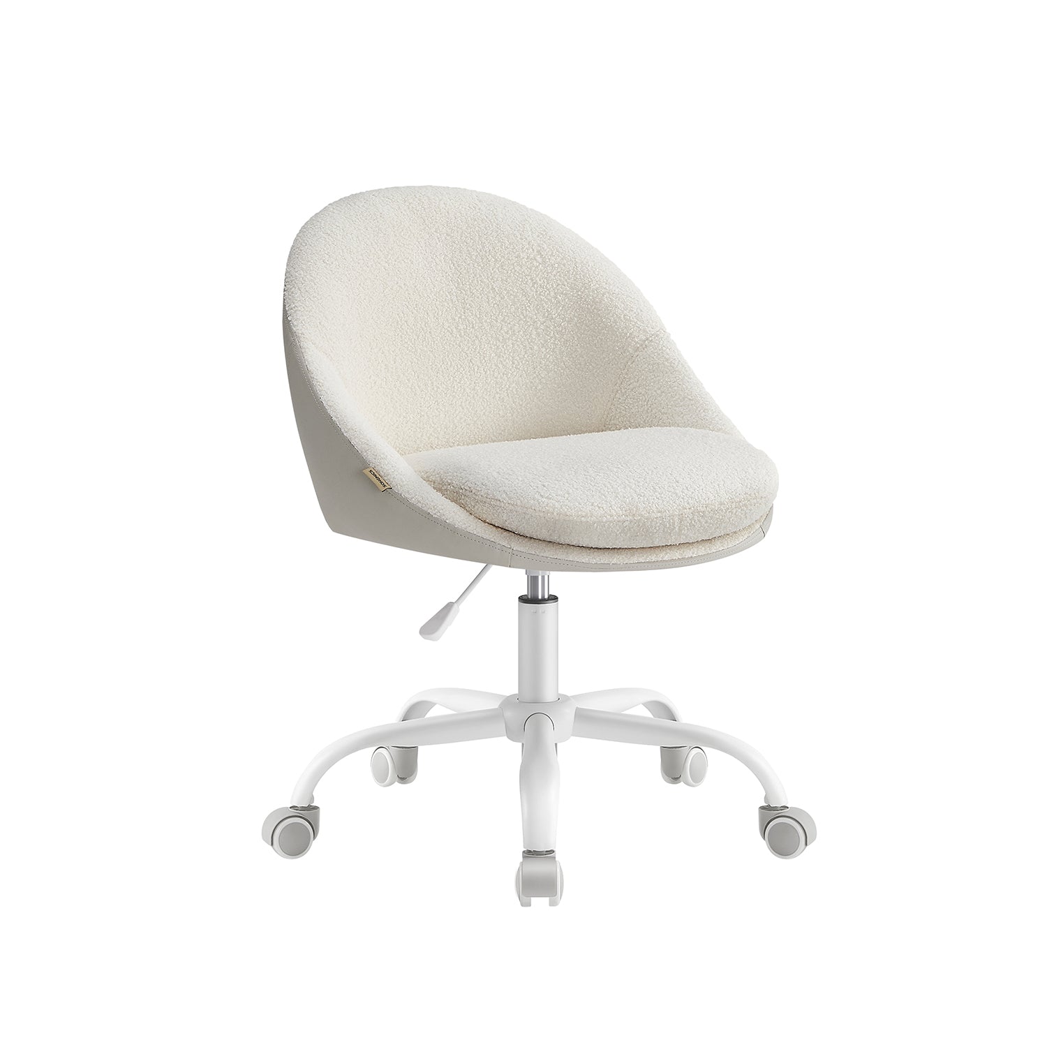 Sammet kontorsstol, höjdjusterbar cappuccino beige moln vit