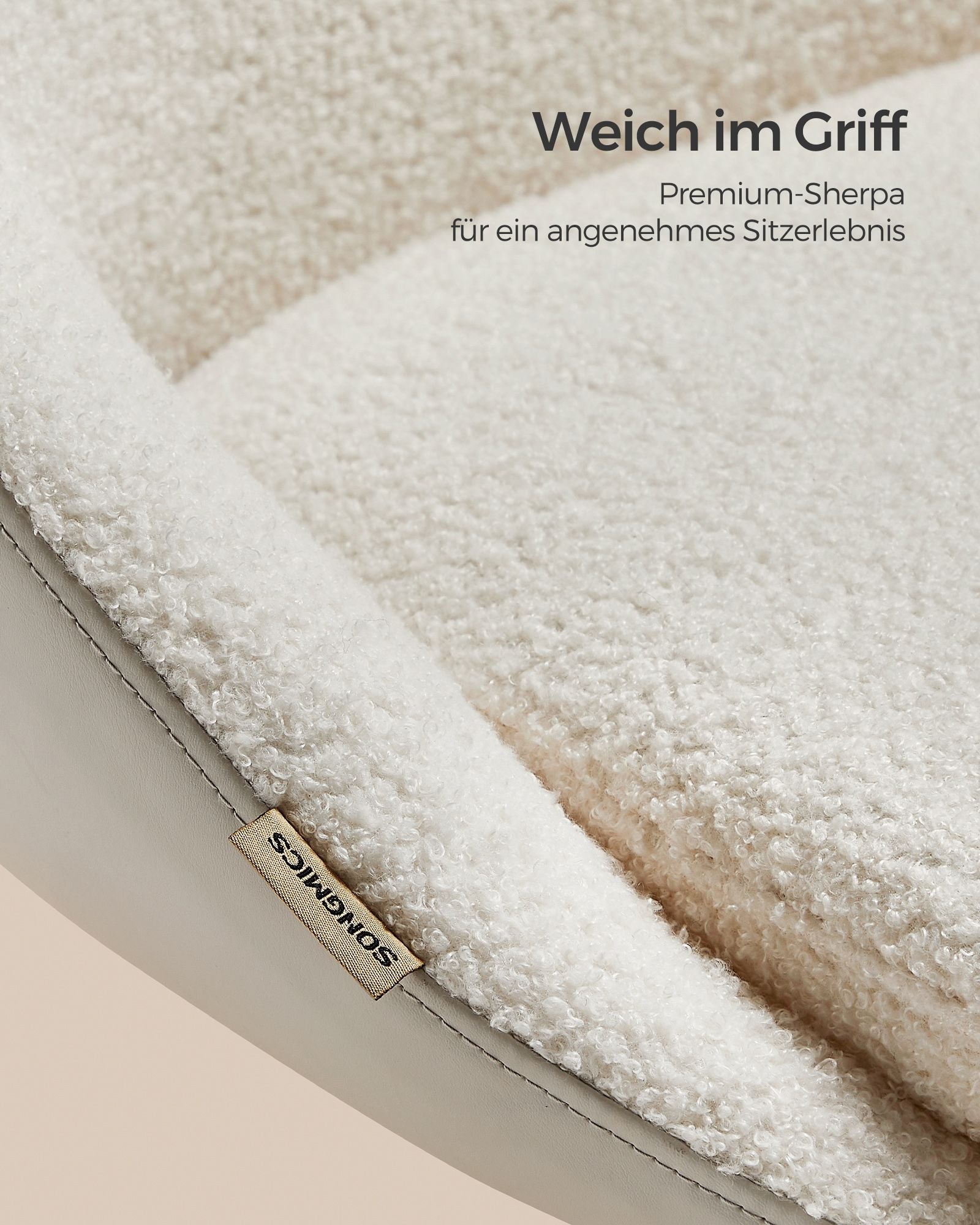 Sammet kontorsstol, höjdjusterbar cappuccino beige moln vit