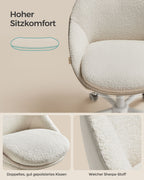 Sammet kontorsstol, höjdjusterbar cappuccino beige moln vit