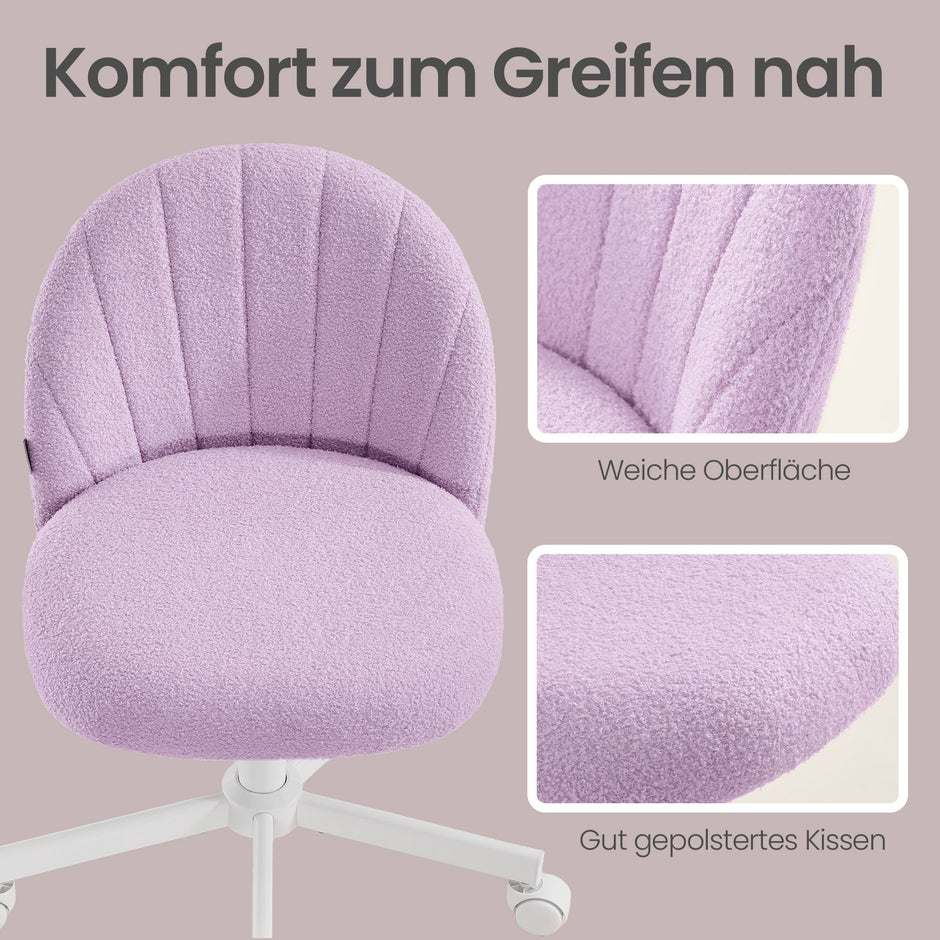 Kaptafelstoel - Draaibaar - In Hoogte Verstelbaar - Teddyfleece - Paars