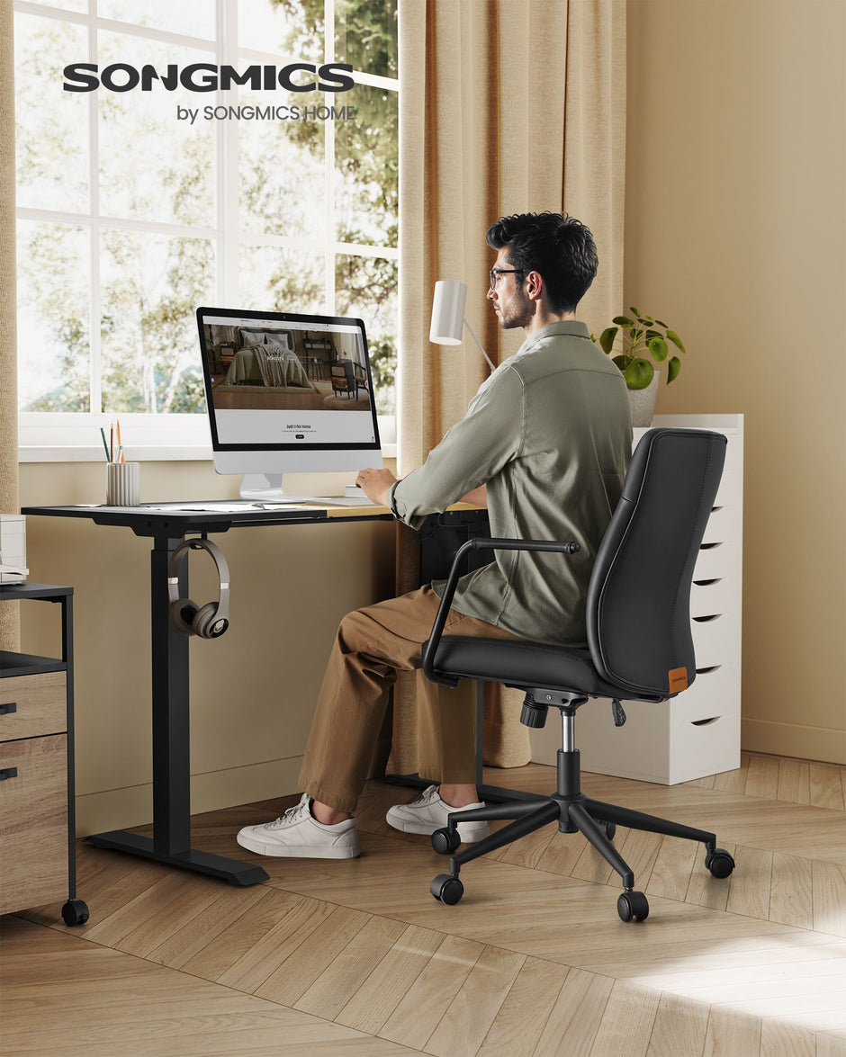 Kontorsstol – ergonomisk design – bläcksvart