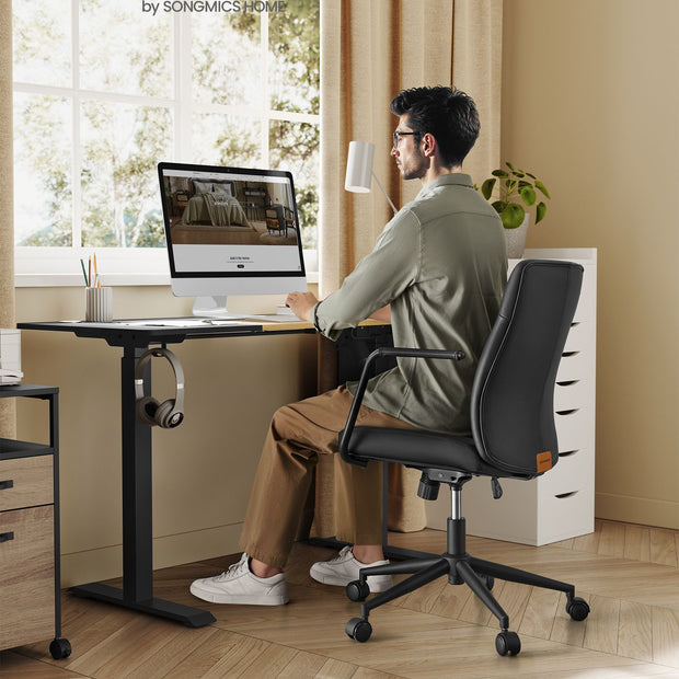 Kontorsstol – ergonomisk design – bläcksvart