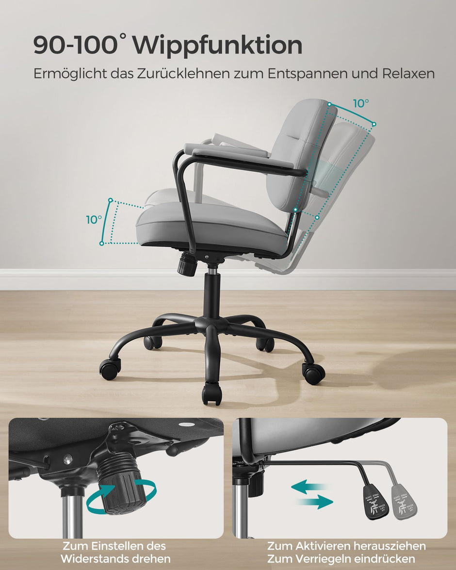 Kontorsstol – Med armstöd – Dove grå