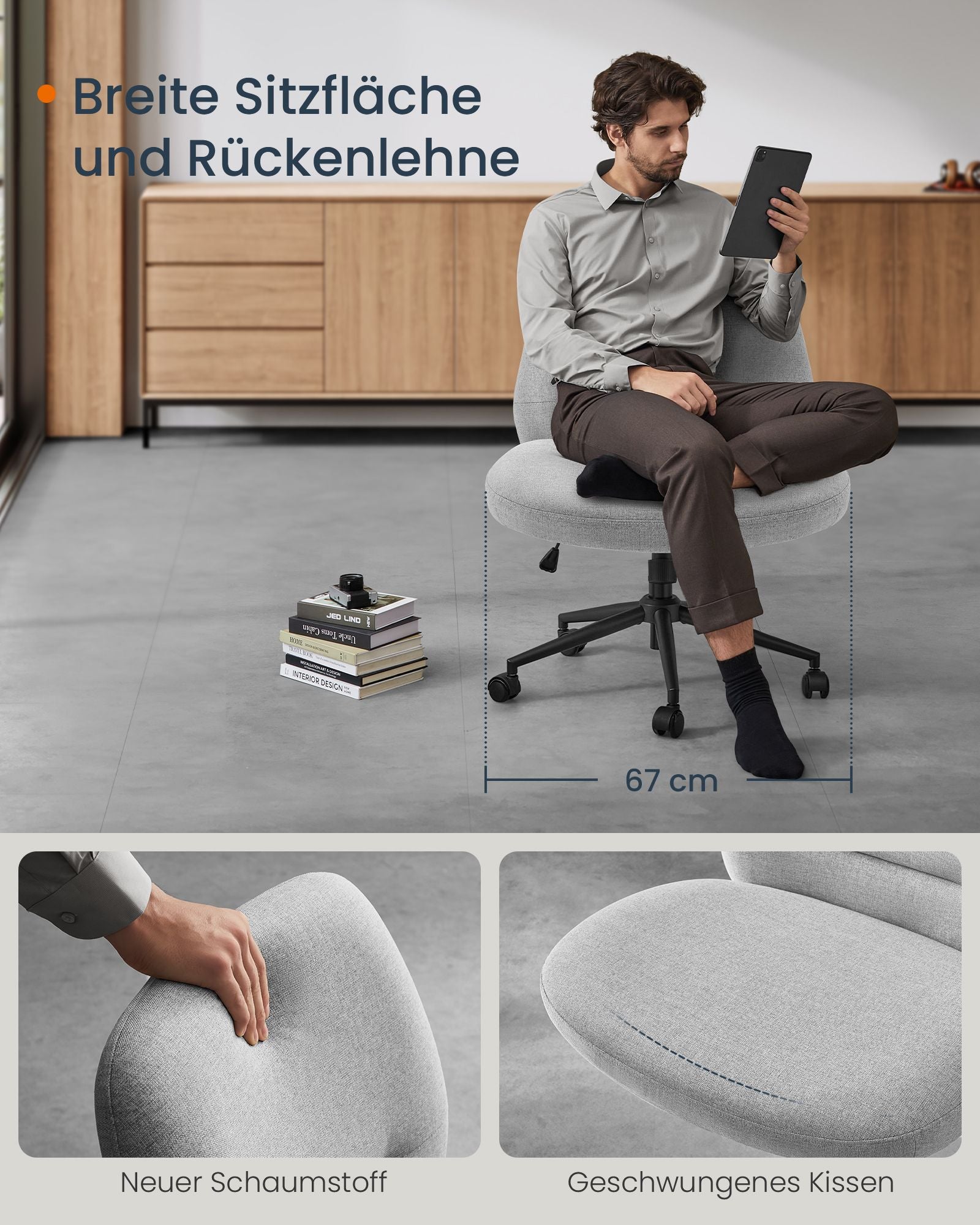 Kontorsstol – Bred sits – Dove Grey