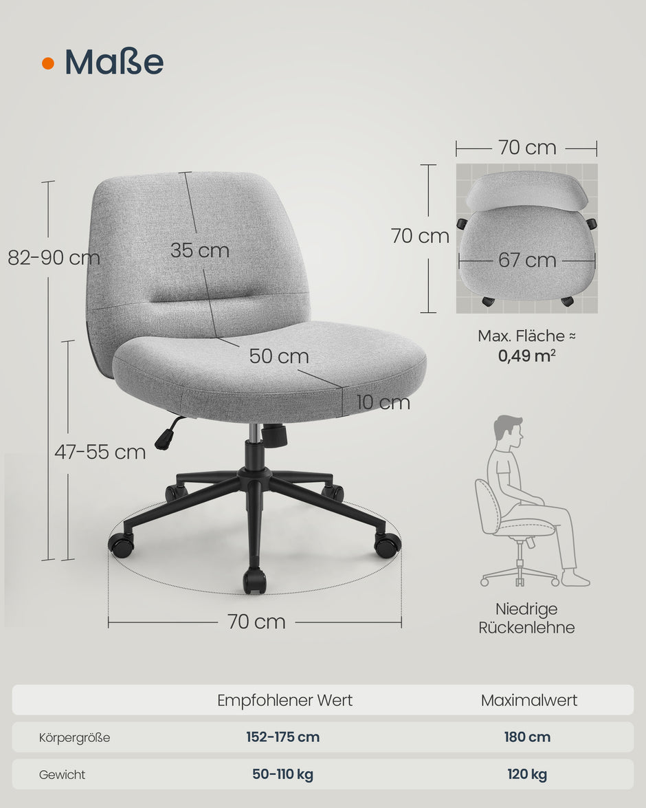 Kontorsstol – Bred sits – Dove Grey