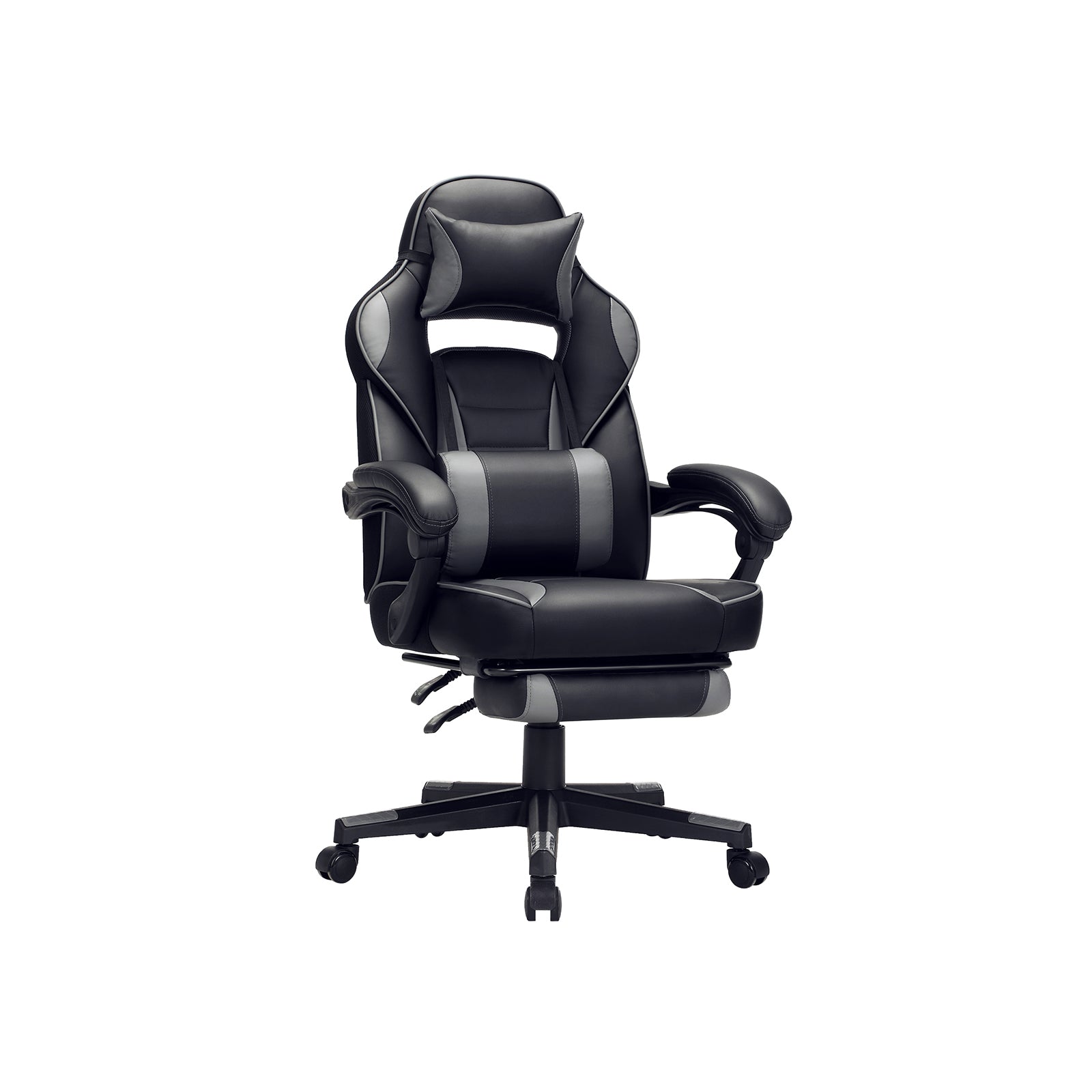 Spelstol - Gaming Office -stol med fotstöd - svart/röd