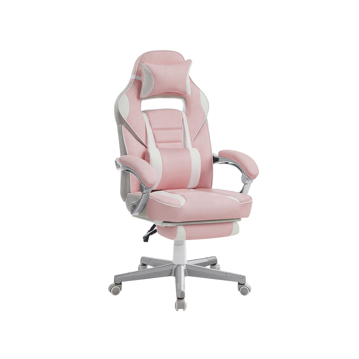Spelstol - Gaming Office -stol med fotstöd - svart/röd