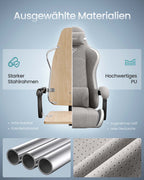 Spelstol – Ergonomisk – Med fotpall och fjäderkudde – Svart