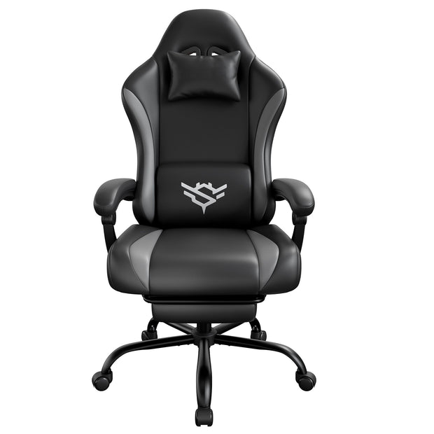 Gamingstoel - Ergonomisch - Met Voetensteun - 135° Kantelbaar - Zwart-Grijs