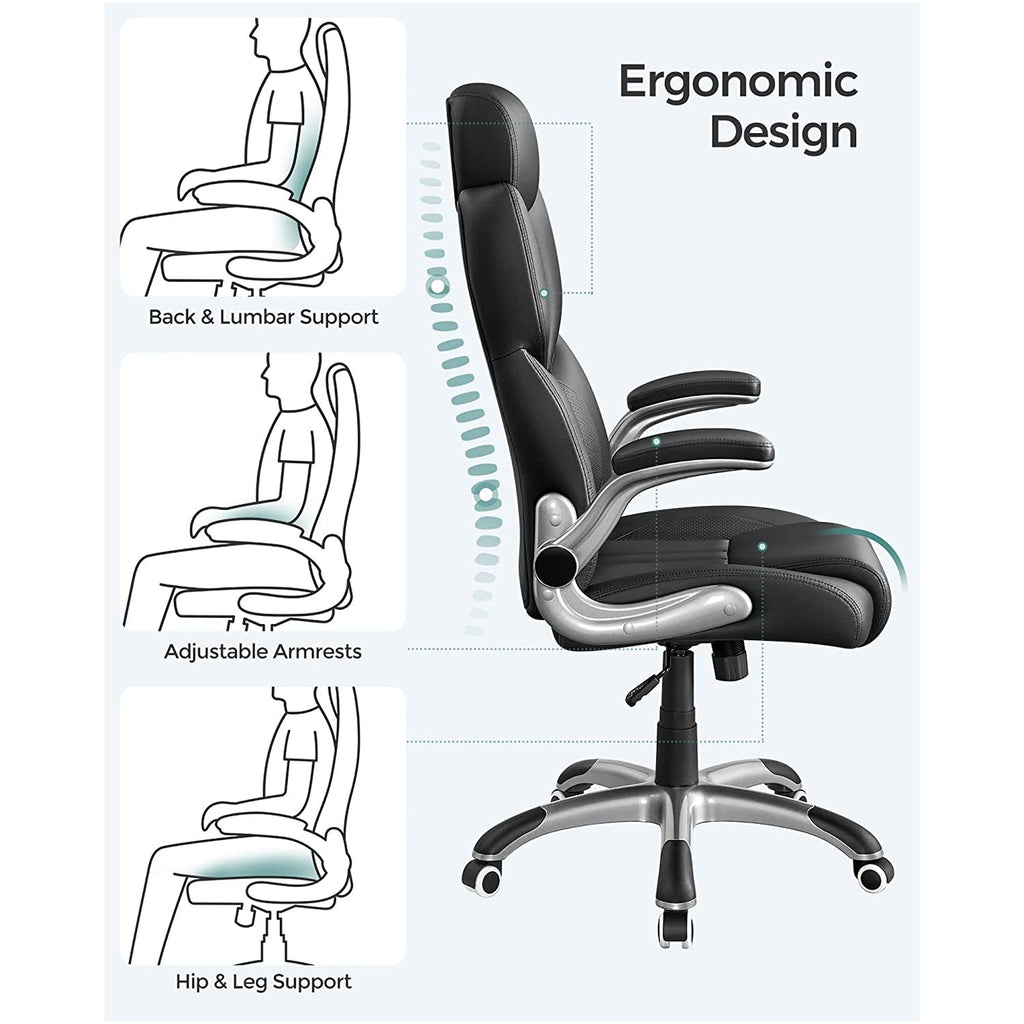 Kontorsstol - Ergonomic - Game Chair - Rotatable - Svart