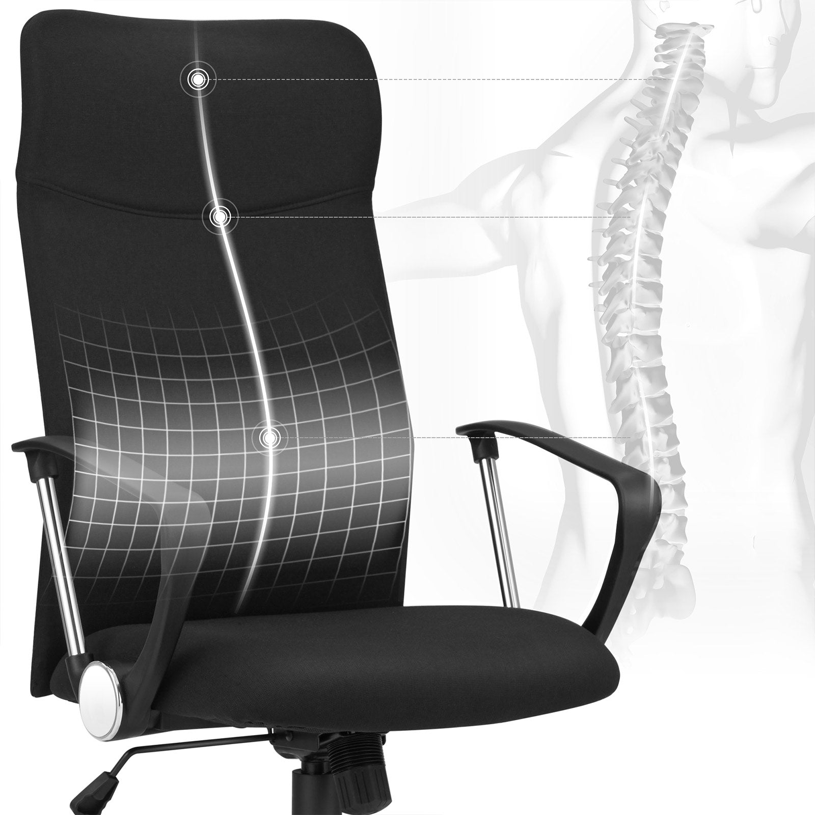 Kontorsordförande - Ergonomisk kontorsstol - datorstol - svart