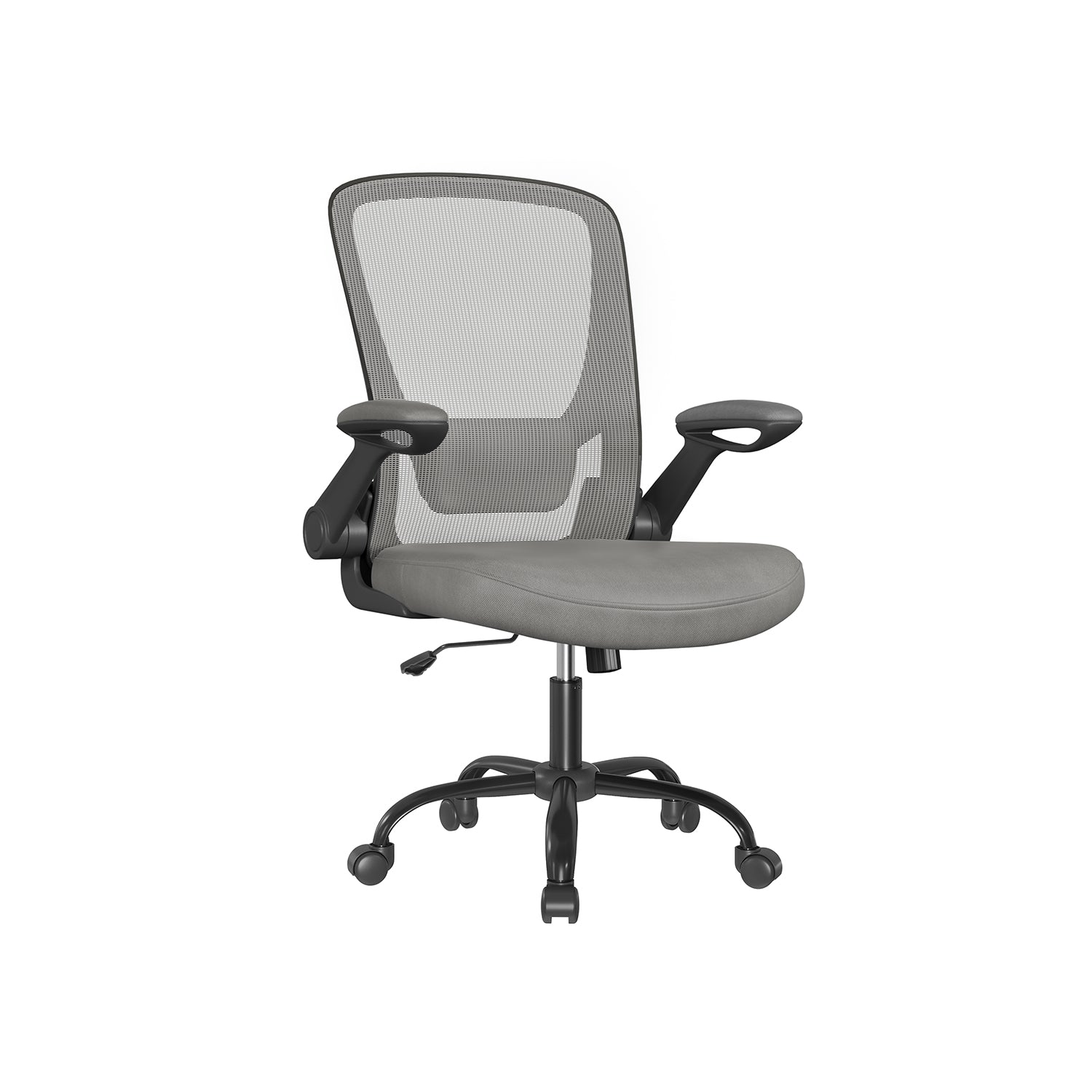 Kontorsstol - Ergonomisk - med fällbara armstöd - dimma blått