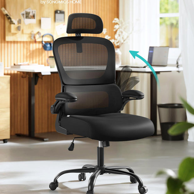 Kontorsstol – ergonomisk design – meshtyg – svart