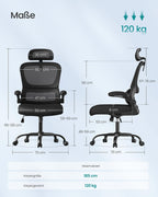 Kontorsstol – ergonomisk design – meshtyg – svart